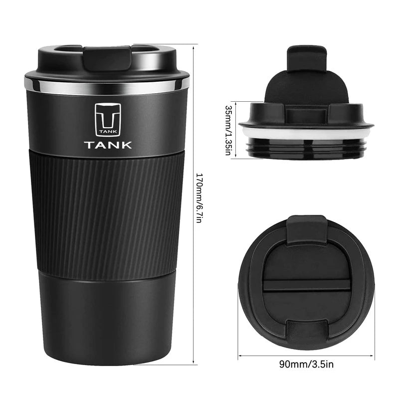 For WEY TANK 300 TANK400 TANK 500 700 2024 510ml Car Stainless Steel Coffee Cup Thermal Mug Non-slip Travel Car Insulated Bottle